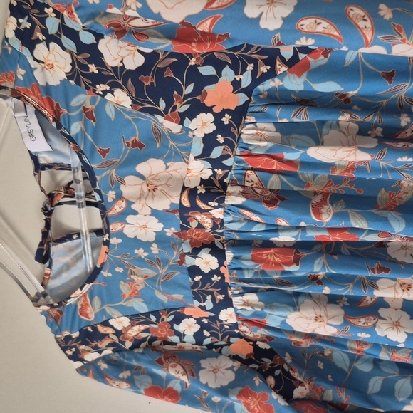 Greylin Helena Floral Shift Dress Boho Prairie Long Sleeve Relaxed Mini, Size S - Picture 3 of 9